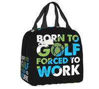 OREURUIK Custom Born to Golf Forced to Work Insulated Lunch Bag Waterproof Thermal Cooler Lunch Box for Women Food Container Tote Bags