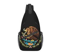 OREURUIK Custom Cool Coat of Arms of Mexico Crossbody Sling Backpack Men Mexican Flag Seal Shoulder Chest Bags for Camping Biking