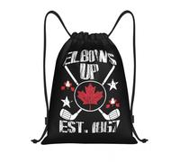 OREURUIK Custom Elbows Up Est. 1867 Canada Drawstring Backpack Bags Women Men Lightweight Gym Sports Sackpack Sacks for Traveling