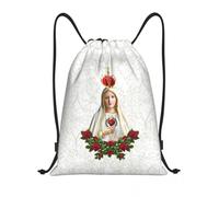 OREURUIK Custom Our Lady Of Fatima Virgin Mary Drawstring Bag Portable Gym Sports Sackpack Portugal Rosary Catholic Training Backpacks