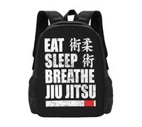 OREURUIK Eat Sleep Breathe Jiu Jitsu Schoolbag Backpack Fashion Bags Bjj Brazilian Jiu Jitsu Jiujitsu Martial Arts Gym Training