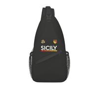 OREURUIK Sicilia Soccer Sicily Italy Football Jersey Sling Chest Bag Italian Crossbody Shoulder Backpack for Men Travel Hiking Daypack