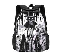 OREURUIK Stranger In A Strange Land Schoolbag Backpack Fashion Bags Heavy Metal Cyborg Futuristic Bar Aliens Monster Space