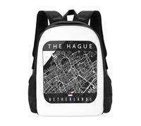 OREURUIK The Hague Map Netherlands Schoolbag Backpack Fashion Bags Netherlands Europe International City Of Peace And Justice