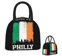 OREURUIK Vintage Philadelphia Irish Flag Philly Skyline Pride Insulated Lunch Bag for Women Portable Food Boxes Thermal Lunch Box Tote