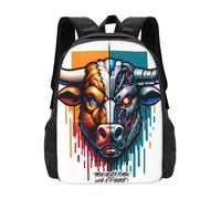 OREURUIK You Never Know Bull Is A Robot. T-Shirt Schoolbag Backpack Fashion Bags Cybernetic Bull Mechanical Bovine Futuristic