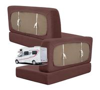 OREZAUQS 4 Pieces RV Dinette Cushion Covers Caravan Seat Covers Stretch Non Slip backrest cover Washable for Couch RV Caravan Bench (Coffee)