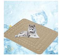 OREZAUQS Dog Cooling Mat Durable Pet Cool Mat for Dogs and Cats Cooling Dog Bed Cool Mats for Pets Small Medium Large Dogs Indoor Outdoor Summer (M,brown)