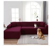 OREZAUQS Super Stretch Couch Cover, Living Room 1-Piece Universal Sofa Covers, Luxury Furniture Protector Dogs Pet Friendly Fitted Couch Slipcover (Dark red,4 SEAT (92-118"))