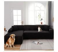 OREZAUQS Super Stretch Couch Cover, Living Room 1-Piece Universal Sofa Covers, Luxury Furniture Protector Dogs Pet Friendly Fitted Couch Slipcover (Black,1 SEAT (35-55"))