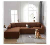 OREZAUQS Super Stretch Couch Cover, Living Room 1-Piece Universal Sofa Covers, Luxury Furniture Protector Dogs Pet Friendly Fitted Couch Slipcover (Brown,2 SEAT (57-72"))