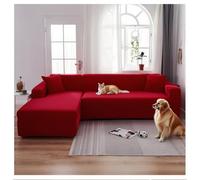 OREZAUQS Super Stretch Couch Cover, Living Room 1-Piece Universal Sofa Covers, Luxury Furniture Protector Dogs Pet Friendly Fitted Couch Slipcover (Red,2 SEAT (57-72"))