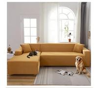 OREZAUQS Super Stretch Couch Cover, Living Room 1-Piece Universal Sofa Covers, Luxury Furniture Protector Dogs Pet Friendly Fitted Couch Slipcover (Khaki,4 SEAT (92-118"))