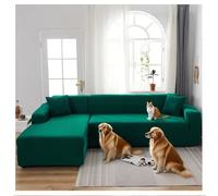 OREZAUQS Super Stretch Couch Cover, Living Room 1-Piece Universal Sofa Covers, Luxury Furniture Protector Dogs Pet Friendly Fitted Couch Slipcover (Green,4 SEAT (92-118"))