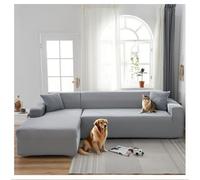 OREZAUQS Super Stretch Couch Cover, Living Room 1-Piece Universal Sofa Covers, Luxury Furniture Protector Dogs Pet Friendly Fitted Couch Slipcover (Light grey,3 SEAT (74-90"))