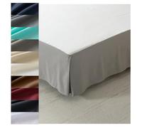 OREZAUQS Valance Sheet Double, Microfibre Soft Brushed, 14" Deep Base Wrap Valance Sheet, Fits Under the Mattress Down to the Floor (Grey2,California King)