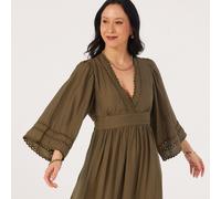 Orfeo Paris Wynonna Maxi Dress KHAKI LARGE / EXTRA LARGE