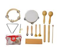 Orff Instrument Set, 11Piece Wooden Percussion Kit with Triangle, Tambourine & Bells for Kindergarten Music Education and Early Learning