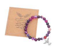ORFOFE 1 Set Beaded Bracelet Set for Memorial Remembrance with Card Comforting for Women Mourning Loss of Loved One Unique Stone Beads for Grieving Support Suitable for Ceremonies and