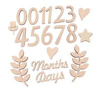 ORFOFE 1 Set Wooden Milestone Numbers for Monthly Photo Props Birth Announcement Signs Natural Month Markers for First Year Milestones