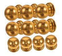 ORFOFE 10 pcs Matte Gold Aluminum Cabinet Pulls Large Round Knobs Solid Single Wardrobe Drawer Handles Metal for Dressers Cupboards