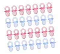 ORFOFE 100pcs Acrylic Mini Pacifiers Bulk Shower Favors for Boys Transparent Pink and Blue Charms for Party Decorations Table Scatter for Baptism and Birthday Gifts
