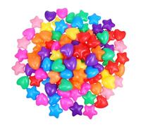 ORFOFE 100pcs Bulk Star and Heart Shaped Plastic Ball Pit Balls for Birthday Parties and Interactive Pool Fun