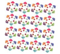 ORFOFE 100pcs Colorful Printed Wooden Sewing Buttons for Clothing Decorations Mushroom House Design for DIY Crafts Coats Hats Bags and Apparel