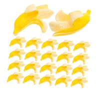 ORFOFE 100pcs Mini Artificial Bananas Realistic Resin Fake Fruit Props for Dollhouse Decor Photography Party Crafts Lifelike Sturdy Yellow Miniature Bananas for Mini Scene Models and