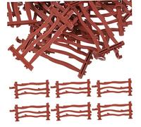 ORFOFE 100Pcs Miniature Fence Panels Paddock Bricks for Farm Scene Role Play Educational Outdoor Decor