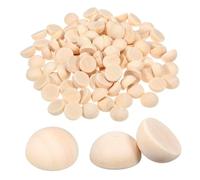 ORFOFE 100pcs Natural Hemisphere Craft Balls No Wooden Beads for DIY Crafts Home Decor Painting and Jewelry Making