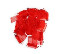 ORFOFE 100Pcs Organza Drawstring present Bags Set Red for Jewelry Wedding Favors and Special Occasions Durable Sheer Present Pouches with Easy Open and Close Drawstring