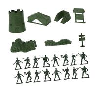 ORFOFE 100pcs Plastic Soldier Action Figures Military Model for Miniature Army Men Playset Green Plastic Figures for Cooperative Pretend Play and Creative Desktop Decoration