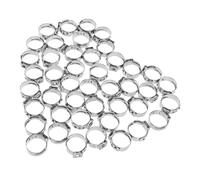 ORFOFE 100pcs Tighten The Crimp Ring Clip Hose Clamp Tube Clamp Pipe Cinch Metal for Pipes Link Pipeline Cinch Stainless Crimp Rings Tube Clip Silver