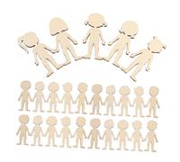 ORFOFE 100pcs Unfinished Wooden Boy and Girl Cutouts DIY Craft Shapes for Cognitive Development Creative Learning Tool Motor Skills Enhancement Home Party Decorations
