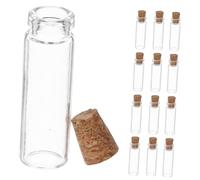 ORFOFE 100pcs Wishing Bottle Mini Drift Bottle Tiny Glass Jars Wood Transparent