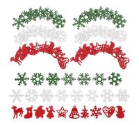 ORFOFE 100pcs Wooden Christmas Snowflake Ornaments with Reindeer Snowmen Star Heart Cutouts Small Wood Slices for Hanging Holiday Embellishments DIY Xmas Tree Decor and Festive Craft Tags
