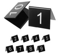 ORFOFE 10pcs Acrylic Triangle Evidence Number Markers Crime Scene Decorations Table Number Signs 5.5x6.3cm Black Background White for Detective Clues Game