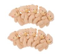 ORFOFE 10pcs Adorable Blush Bear Keychain Plush Soft Mini Bear Doll Pendants for Bags Backpacks Cute for Adults DIY Accessories