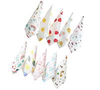 ORFOFE 10pcs Baby Face Towels 100% Pure Cotton Absorbent Washcloths 30x30cm Soft Multi-Color Baby Towels for Sensitive Skin