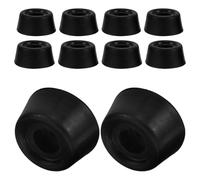 ORFOFE 10pcs Black Rubber Billiard Cue End Sleeve for Pool Cue