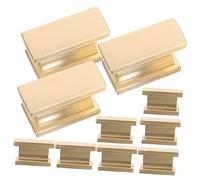 ORFOFE 10pcs Brushed Metal Door Handles Square Drawer Pulls for Cabinets Resistant Knobs for Dressers Kitchen Cupboards Furniture Hardware Replacement