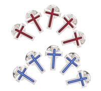 ORFOFE 10pcs Cross Lapel Pins for First Communion and Baptism Zinc Alloy Metal Brooches for Men Women Religious Badge Decoration Comfortable Wear Suitable Party Accessory