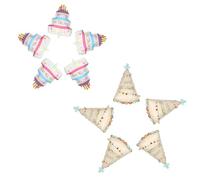 ORFOFE 10PCS Foil Birthday Balloons Set Large Three-Layer Cake and Birthday Hat Balloons - Party Decorations for ’ and Shower Celebrations