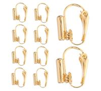 ORFOFE 10pcs Golden Earring Converters Adjustable Open Non-Pierced Ear Clip Adapters for Jewelry Making Women Men Comfortable DIY Accessories