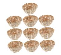 ORFOFE 10pcs Handmade Bamboo Bird Nest Woven Hanging House for Lovebird Budgies Parakeets Outdoor Patio Garden Breeding