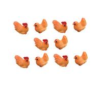 ORFOFE 10pcs Hen and Rooster Resin Figurines Cute Micro Landscape Desktop Ornaments for Home and Office Decor Adorable Tabletop Adornments Family and Friends