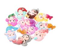 ORFOFE 10pcs Mermaid Charms Resin Accessories Diy Mermaid Charms Craft Jewelry Making Miniature Decor for Phone Case Hair Clip Ornaments