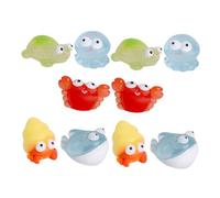 ORFOFE 10Pcs Mini Animal Figurines Resin Craft Micro Sea Animals for DIY Beach Scene Layout Decoration Small Turtle Crab Jellyfish Shark Models for Fish Tank Ornaments and Fairy Garden