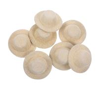 ORFOFE 10pcs Mini Doll Straw Hats Small Craft Props for Dollhouse Decoration DIY Painting Dyeing Accessories for
